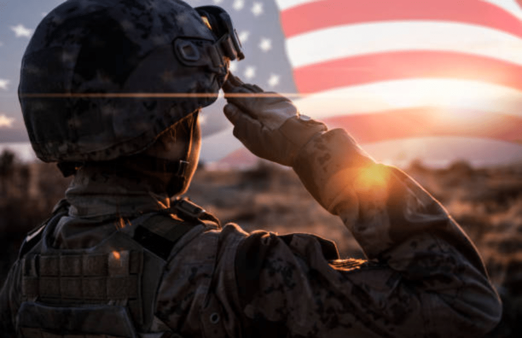 A confidnetly smiling army in La Jolla, CA, at Smile More La Jolla. After dental treatment